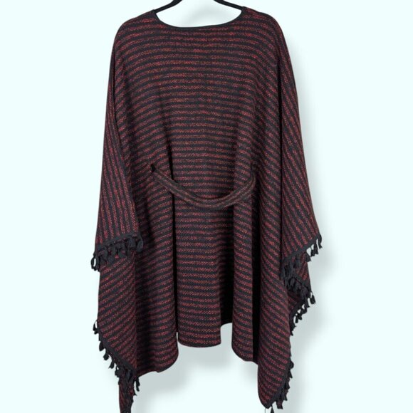 V. A.B. Collection Striped Poncho - Picture 6 of 7
